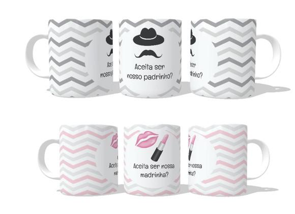 Caneca Madrinha E Padrinho Casamento Kit Com 02