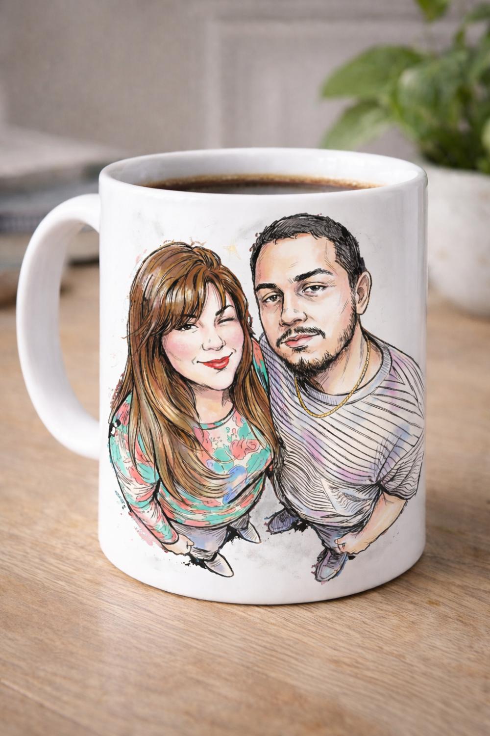 Caneca Personalizada Com Caricatura Estilo Anime