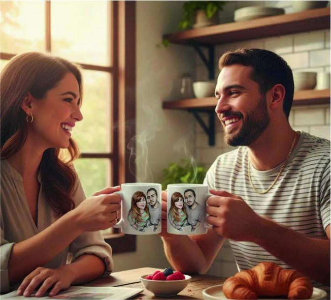Caneca Personalizada Com Caricatura Estilo Anime