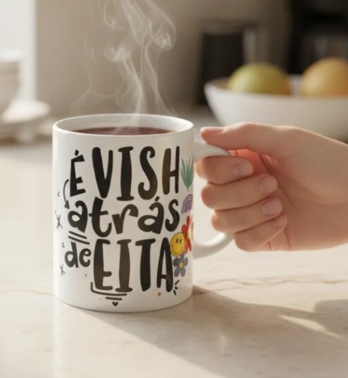 Caneca É Vish Atrás de Eita