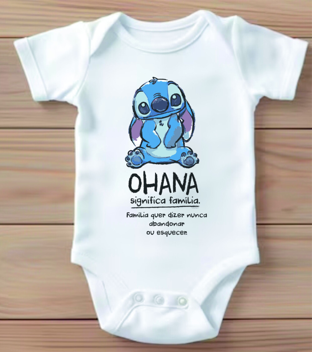 Body Para Bebê Ohana Stitch