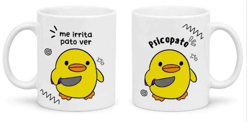 Caneca Me Irrita Pato Ver Psicopato Divertida Presente