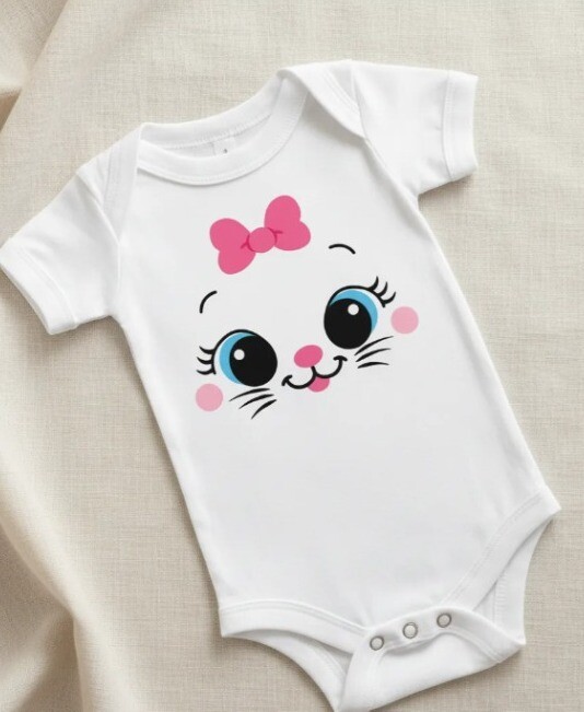 Body Para Bebê Gatinha Marie Menina