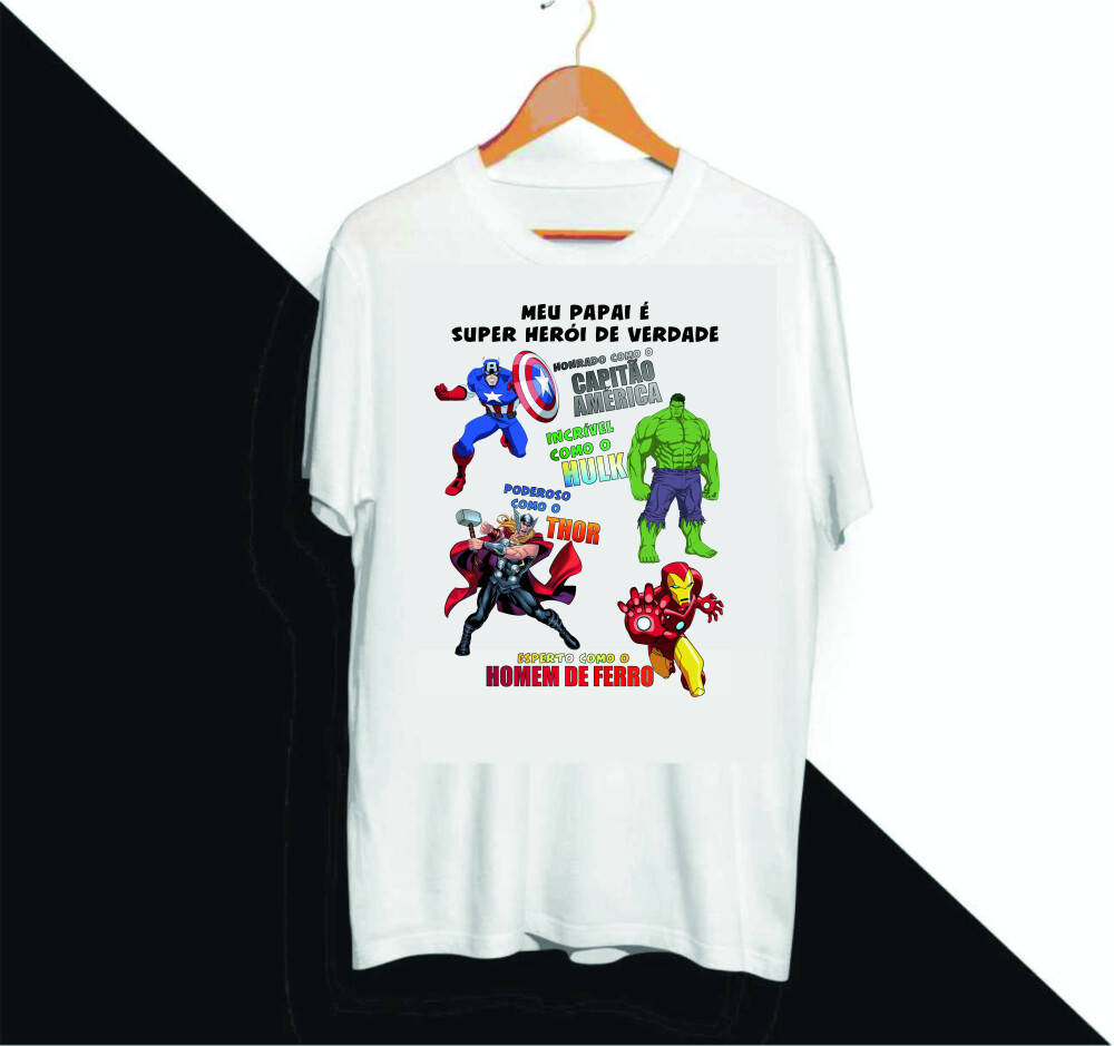 Camiseta Meu Papai É Um Herói Presente Para Os Pais