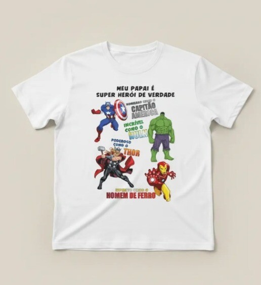 Camiseta Meu Papai É Um Herói Presente Para Os Pais