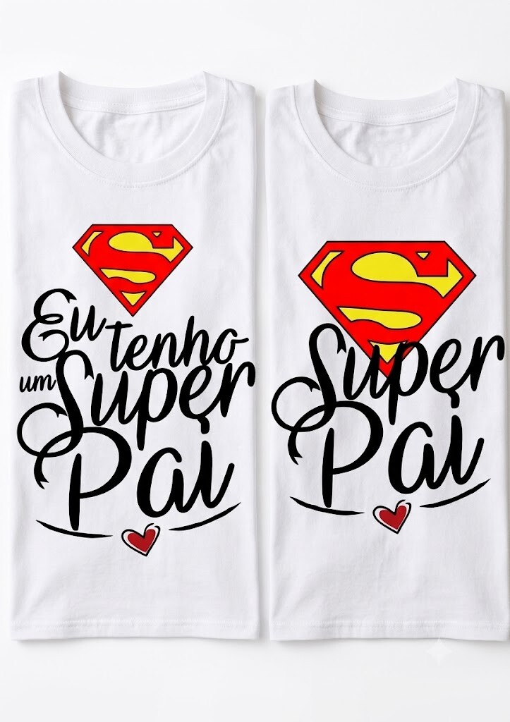 Camiseta Eu Tenho Um Super Pai Kit Com 02 Camisetas