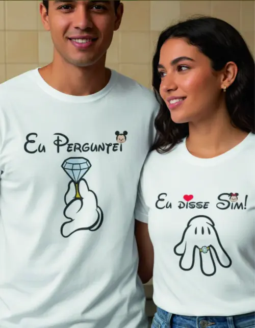 Camiseta Noivos Noivado Casamento Chá De Panela Kit Com 02