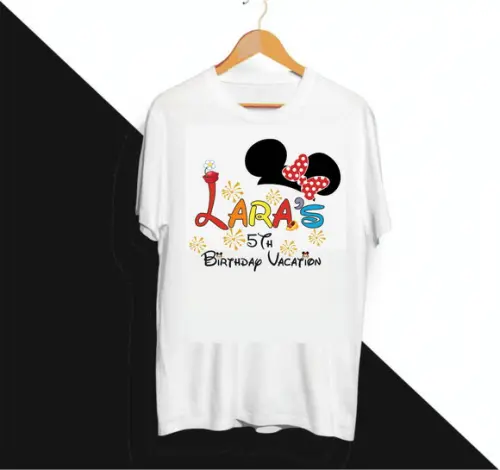Camiseta Aniversário Férias na Disney Personalizada