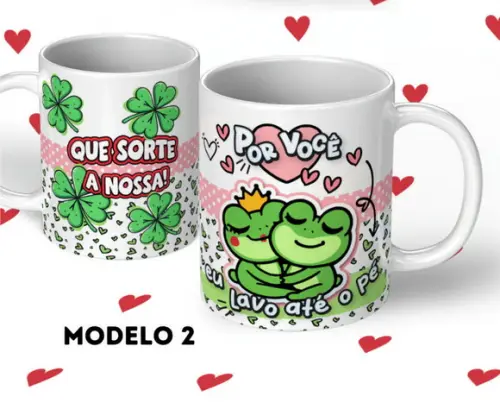 Caneca Por Voce Eu Lavo até o Pé Namorados Casal