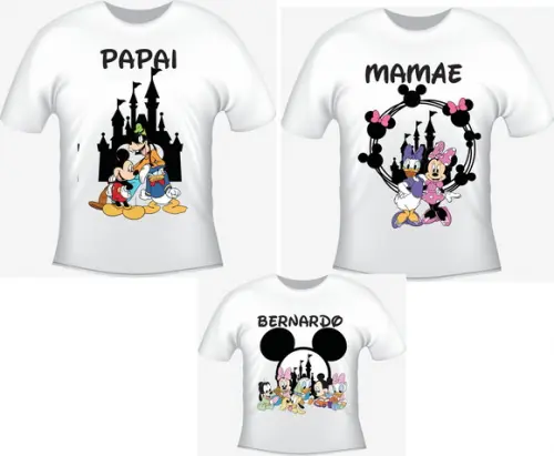 Camiseta Turma do Mickey Disney Kit com 03 Camisetas