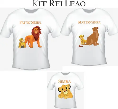 Camiseta Rei Leão - Simba Kit /03 Camisetas