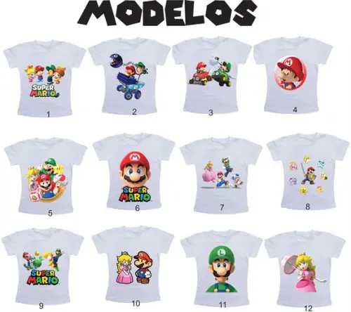 Camiseta Infantil Adulto Baby Super Mario