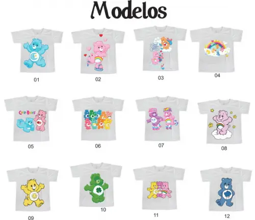 Camiseta Ursinhos Carinhosos Care Bears Escolha Seu Modelo