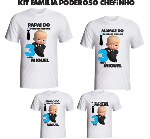 Camiseta Poderoso Chefinho Kit /04 Camisetas - Personalizada