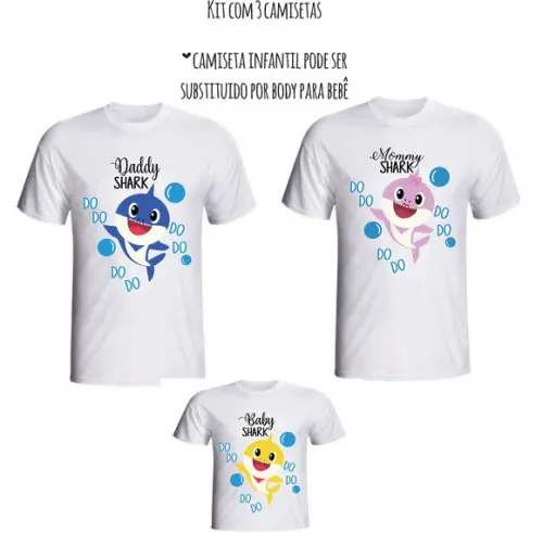 Camiseta BABY S.H.A.R.K Mommy Daddy e Baby Kit /03
