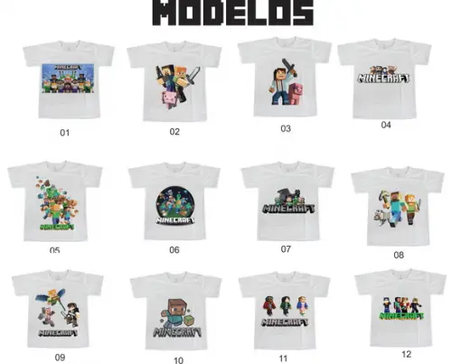 Camiseta Infantil M.I.N.E.C.R.A.F.T Personalizada