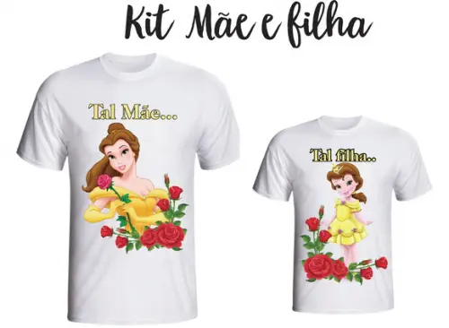 Camiseta Belle - Bela e a Fera - Tal Mãe tal Filha kit /02