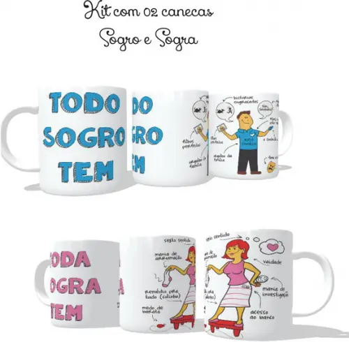 Caneca Kit c/02 - Sogro e Sogra - Todo mundo tem
