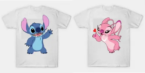 Camiseta Stitch ou Angel Escolha a Sua