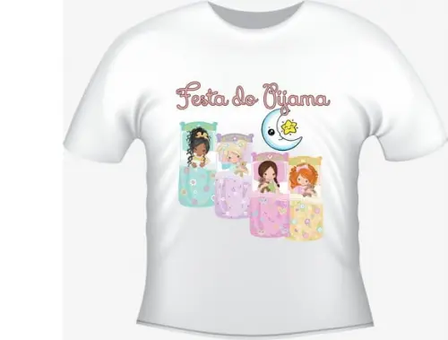 Camiseta Festa Do Pijama Infantil Adulto - Personalize