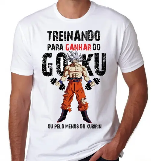 Camiseta Treinando para Ganhar do Goku - Dragon Ball
