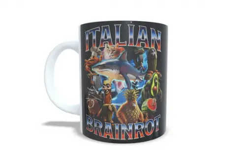 Caneca Brainrot Tralalero Tralala Tung Tung Tung Sahur Meme