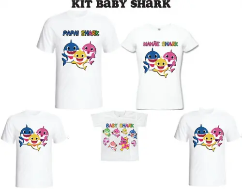 Camiseta BABY S.H.A.R.K Kit /05 camisetas - Personalizada