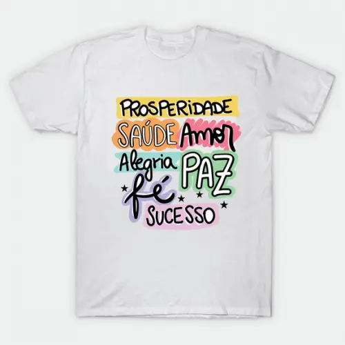 Camiseta Ano Novo Mensagens Colors