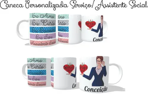 Caneca Assistente Social - Serviço Social - Personalizada