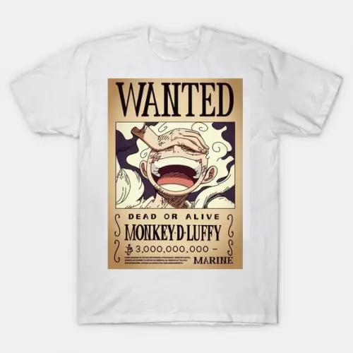 Camiseta Cartaz Procurado Gear 5 Luffy One Piece