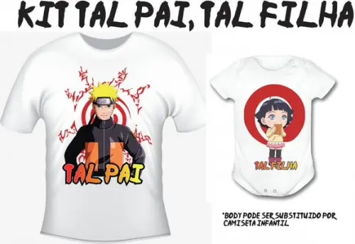 Camiseta + Body Tal Pai Tal Filha Naruto