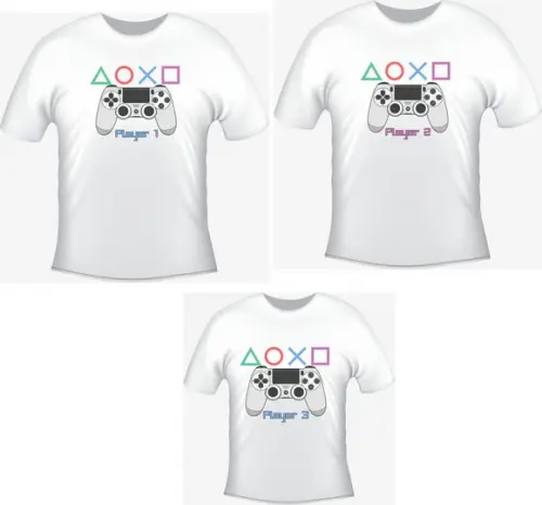 Camiseta Player 1 E Player 2 Player 3 Gamers - Kit Com 03