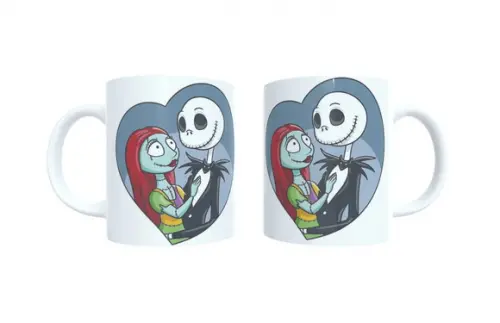 Caneca Jack e Sally Estranho Mundo de Jack