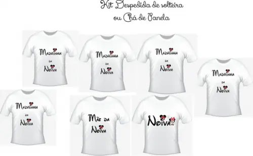 Camisetas Kit/ 07 - Minnie Time - Chá de Panela - Noivado