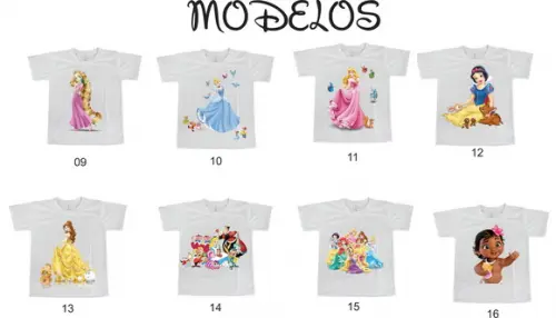 Camiseta Infantil Princesas Disney - Escolha seu Modelo