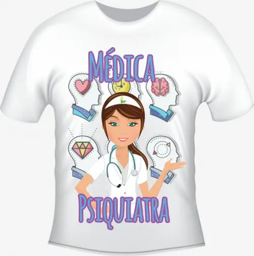 Camiseta Profissão Médica Psiquiatra - Personalizada