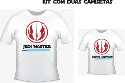 Camiseta Star Wars - Mestre Jedi e Jovem Padawan