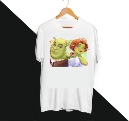 Camiseta Shrek e Fiona Love e Life