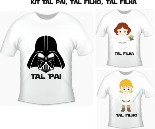 Camiseta Star Wars Tal Pai, Tal Filhos Kit com 03