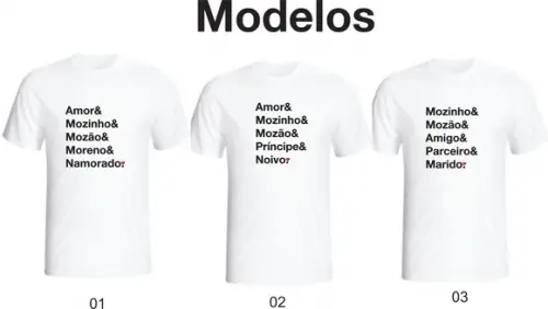 Camiseta Namorado Noivo Marido - Personalizável Escolha