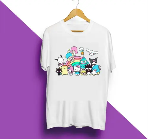Camiseta H.k H.e.l.l.o K.i.t.t.y And Friends