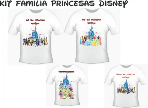 Camiseta Princesas Disney Kit com 04 Camisetas