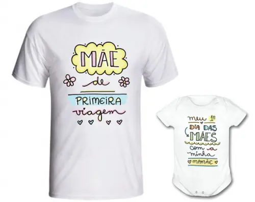 Camiseta Mãe De Primeira Viagem 1 Dia Das Mãe Kit /02