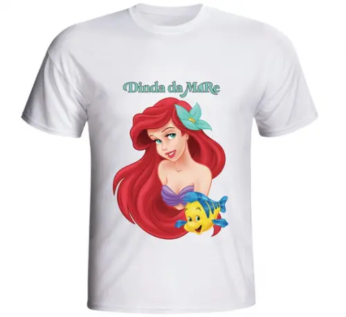 Camiseta Dinda Sereia -Ariel - Pequena Sereia