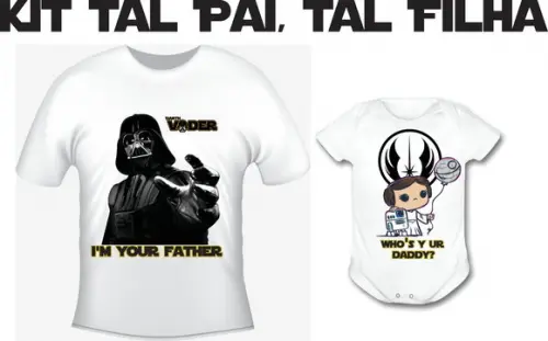 Camiseta Darth Vader e Leia - Star Wars Tal Pai, Tal filha