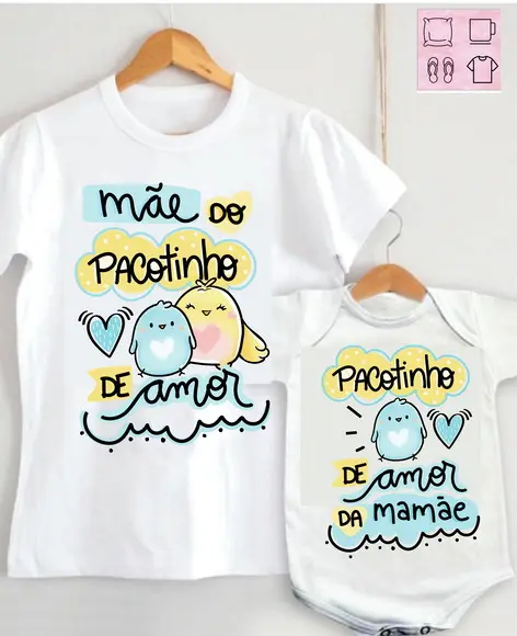 Camiseta Mãe de Pacotinho de Amor kit /02