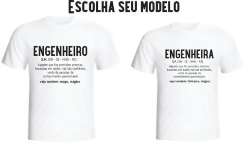 Camiseta Profissão Engenheiro ou Engenheira - Engenharia