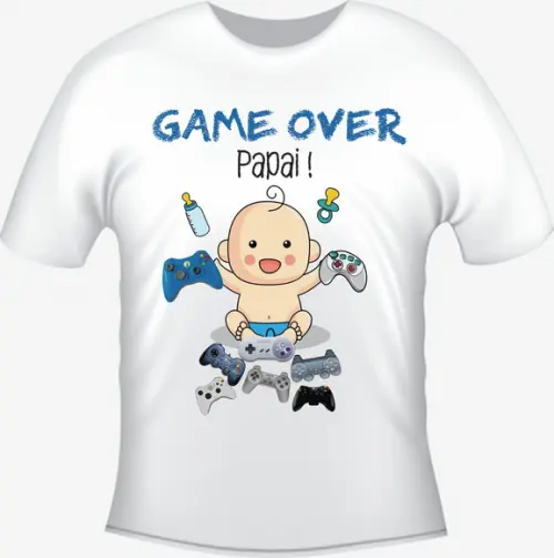 Camiseta Papai Game Over - Pai de Menino