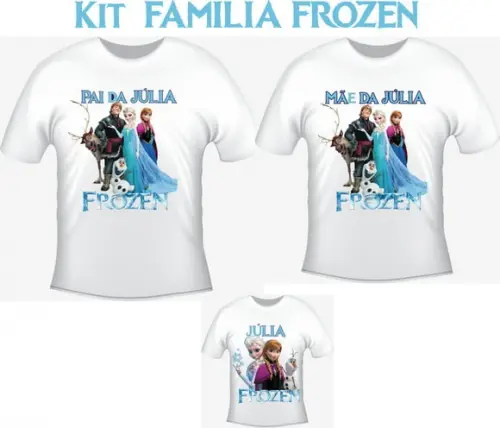 Camiseta Frozen Elsa Anna Kit /03 camisetas - Personalizada