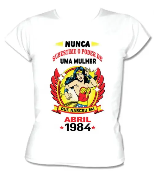 Camiseta Personalizada Mulher Maravilha Nunca Subestime